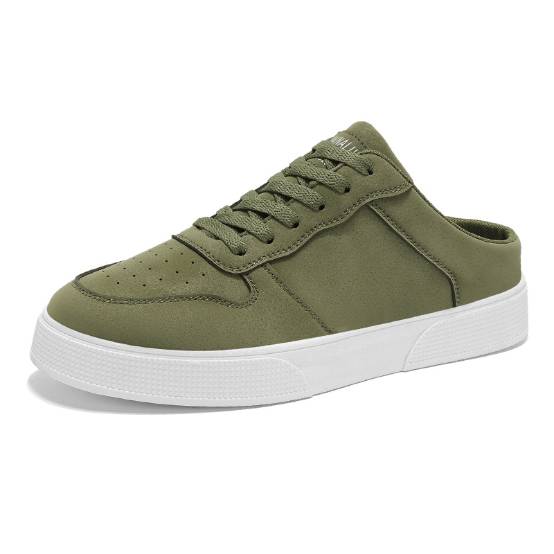 Sneaker Career - Olive Green Slipper Sneakers Half Design