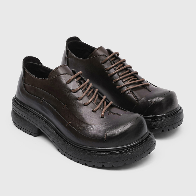 Sneaker Career - Men's Brown Leather Shoes Men's Derby
