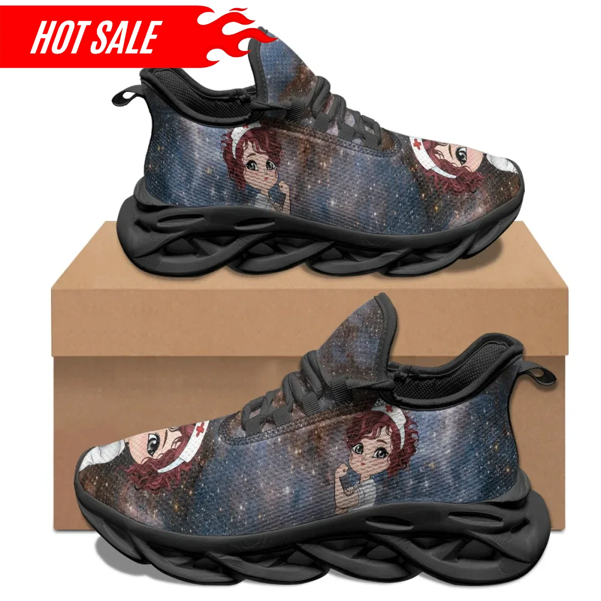 Sneaker Career - Cartoon Paramedic Women's Platform Sneakers Non-Slip
