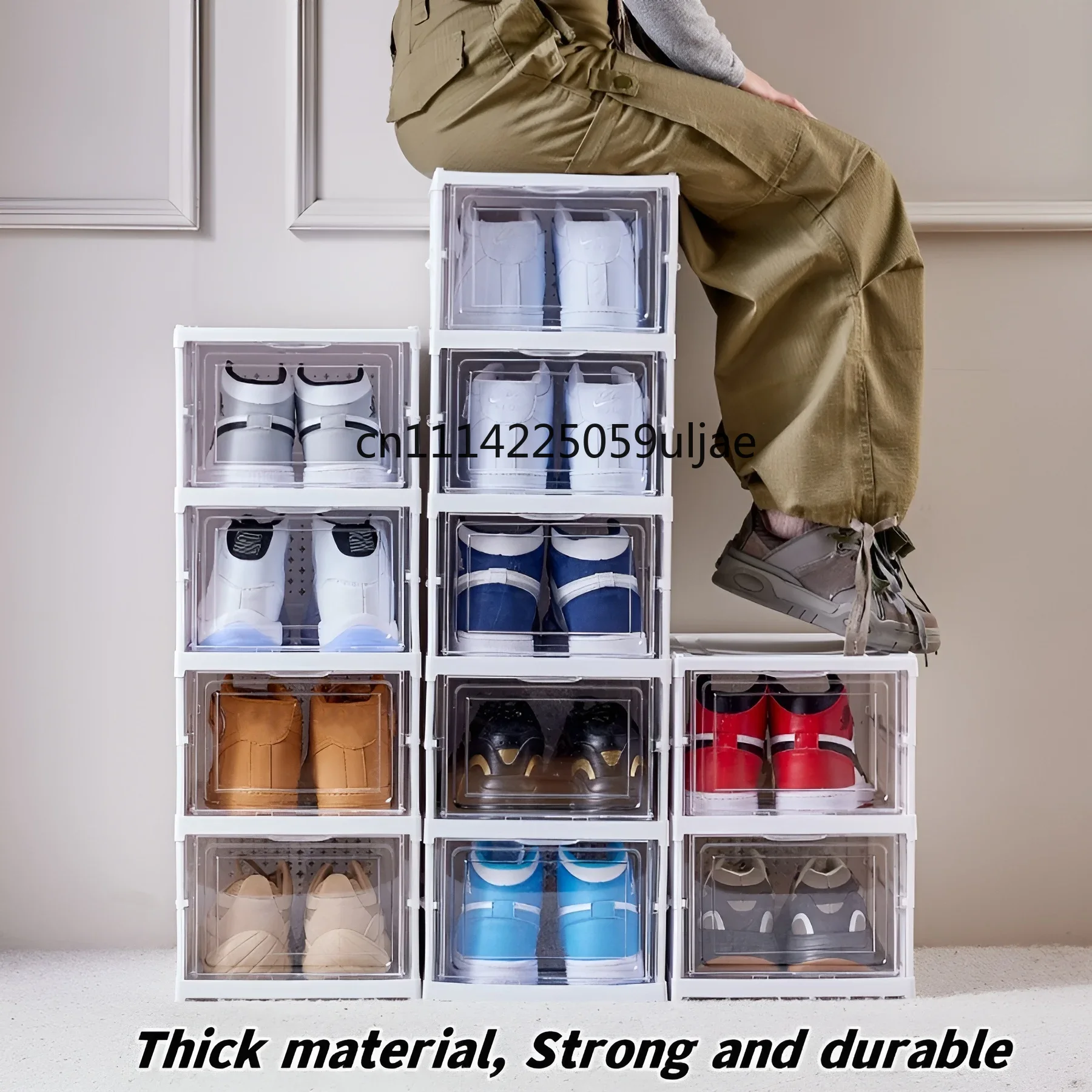 Shoe Box Display - 6 Layers Shoes Box Foldable Transparent