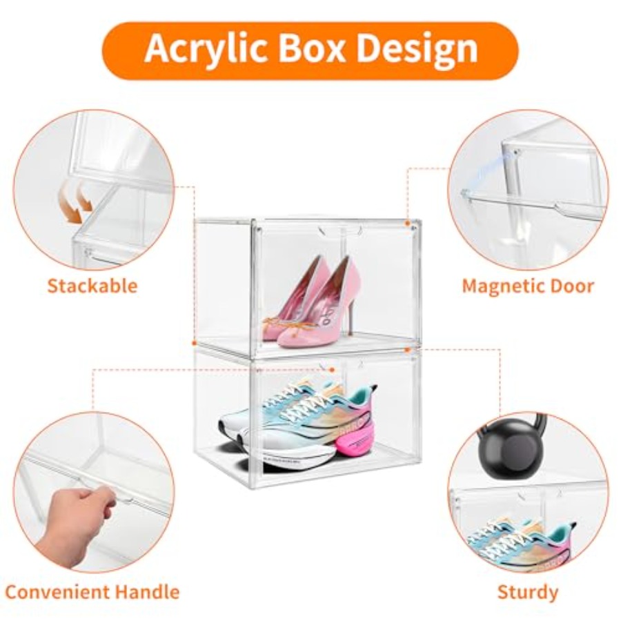 Pack Clear Acrylic Sneaker Sho - Shoe Box Display review and price