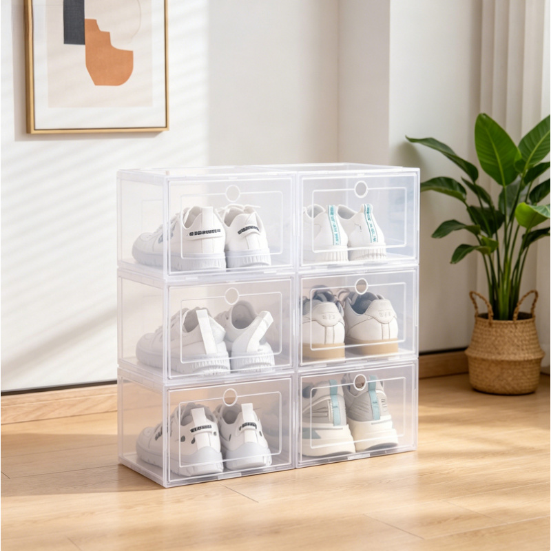 6pcs Transparent Stackable Sho - Shoe Box Display review and price