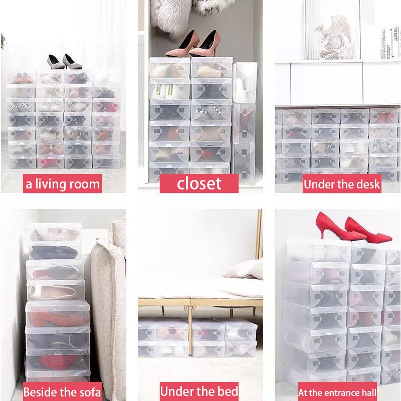 12 Transparent Thick Shoe Boxe - Shoe Box Display review and price