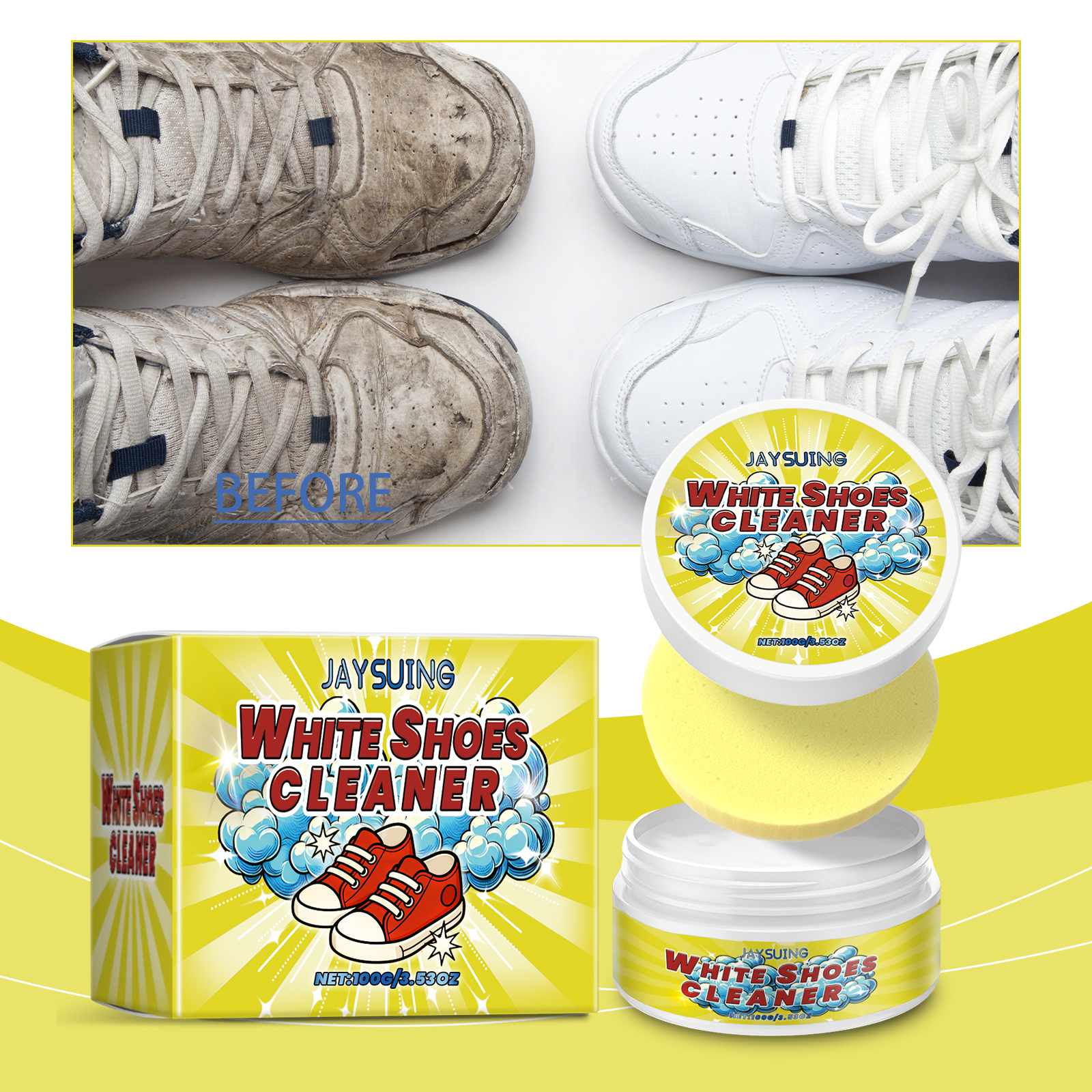 White Shoes Cleaning Cream Sta - Sneaker Care White review and price