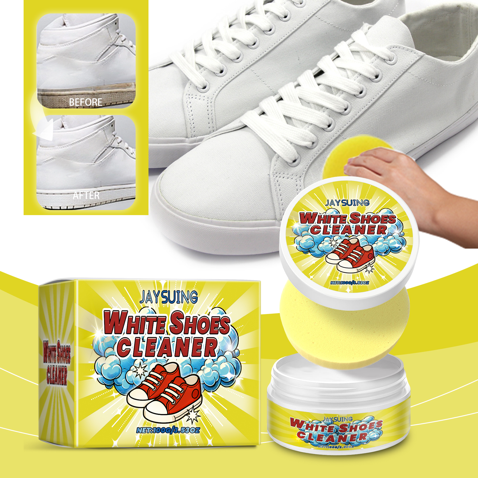 White Shoes Cleaning Cream Sta - Sneaker Care White review and price
