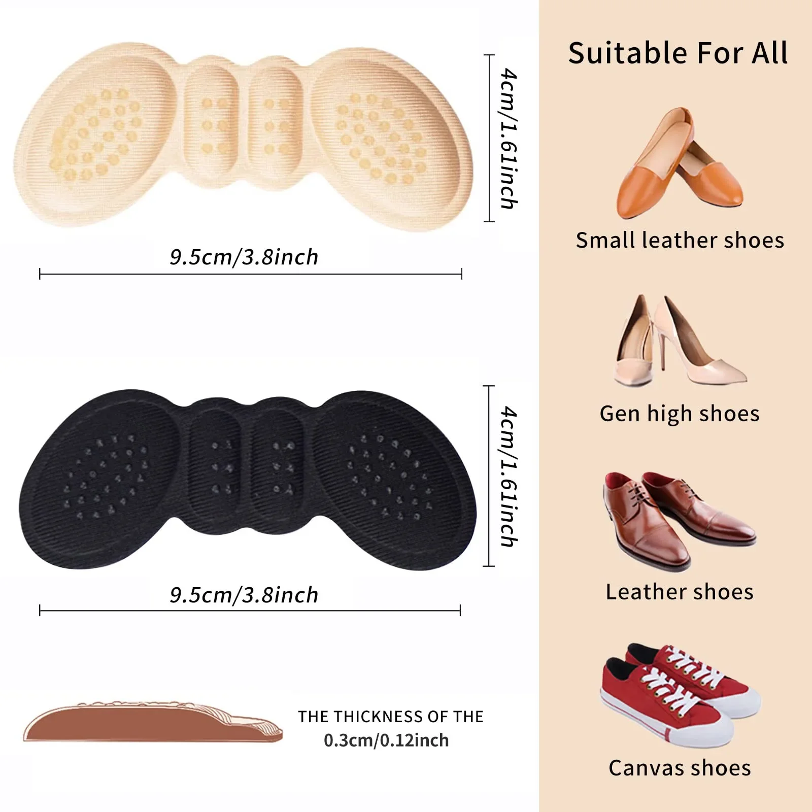 4Pairs Heel Pads for Shoes Too - Heel Liner Grip review and price
